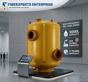 Vertical FRP tank close view